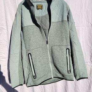 Burton Dry Ride snow/cold weather sweater, heather gray, w/ stashable hood